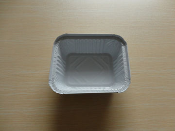 مستطیل فویل آلومینیوم ظروف با درب برای 450ML ذخیره سازی مواد غذایی سفید پوشش داده شده
