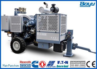 Tensioner هیدرولیکی برای تجهیزات رشته ای الکتریکی برای OPGW / ADSS &amp; Conductor 9Ton 2x45kN Cummins Engine